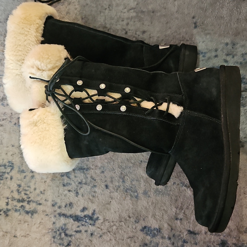 Black UGG 'Upside' Tall Australia Boots - 5 - Picture 9 of 9